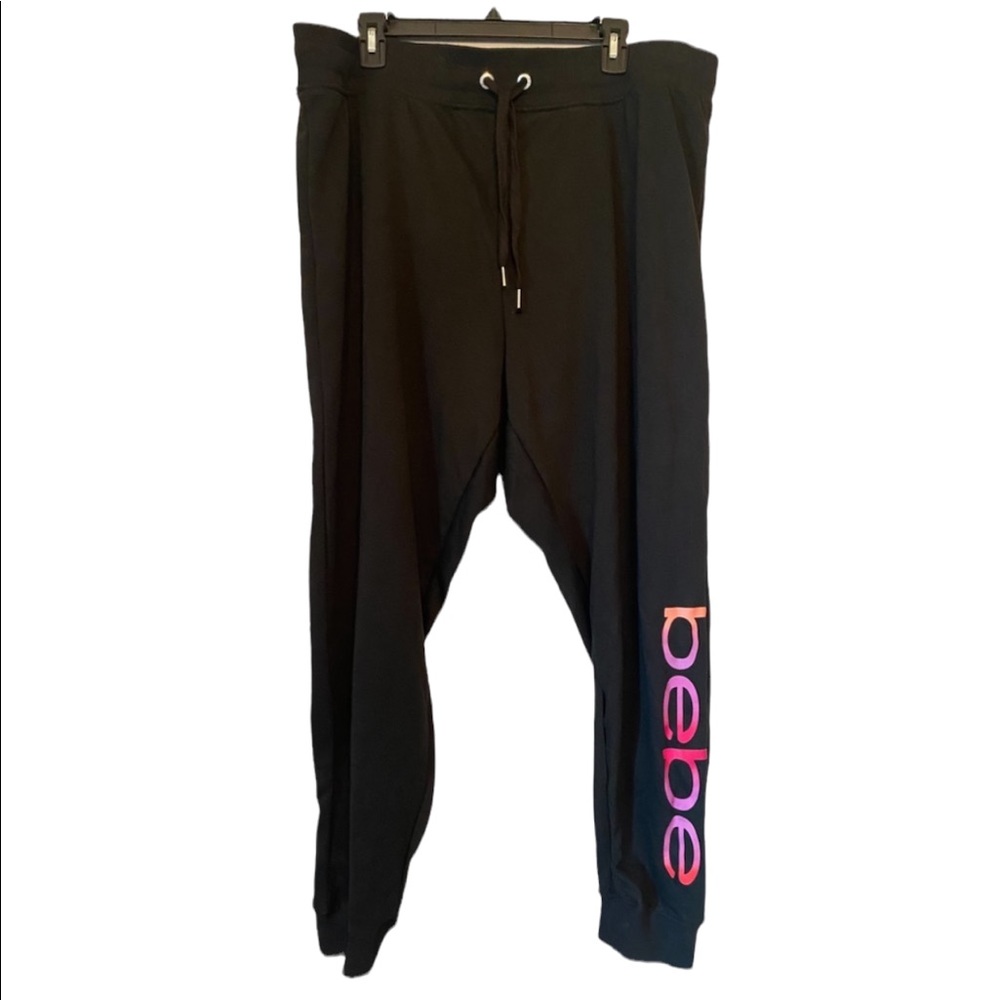 Bebe Black Tie Waist Sweatpants